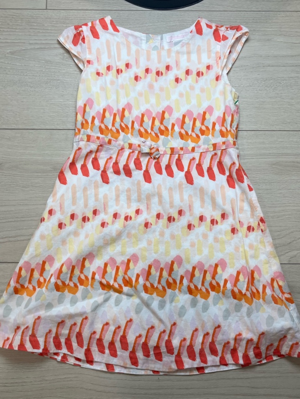 Janie & Jack Girls' Coral & Pink Watercolor Print Dress girls size 6